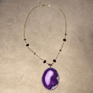 Purple stone necklace